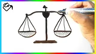 Comment dessiner une BALANCE &eacute;tape par &eacute;tape, dessin balance JUSTICE