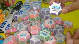 unboxing 🆕🎁 Doms neon hex erasers RS 5 only😊 please like share and subscribe 🙏🏻😊🎁🆕😊😊☺️😊☺️☺️☺️☺️🙂🎁🙏🏻