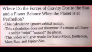 Gravity Balance Position for Sun and Planets, Earth and Moon