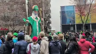 Montr&eacute;al's 200th Saint Patrick's Day Parade March 16 2025 Giant Effigies Of Saints Etc.