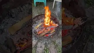 Enjoy the ultimate campfire treat with a hot dog wrapped in Pillsbury dough, roasted over fire!