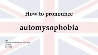 How to pronounce 'automysophobia' + meaning