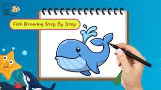 How to Draw a Whale 🐳 Step-by-Step | Fun Ocean Animal Drawing Tutorial for Kids