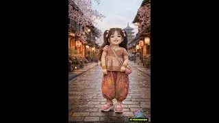 Cute Girl Dance | Desi Vibes in a Japanese Fairytale 🇮🇳🇯🇵 | Following the Trend  #ai #aivideo