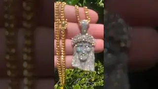 VVS Diamond Jesus Piece💎 4mm Miami Cuban Link Chain🔥 Daniel Jewelry inc Gold #gold #jewelry #vvs