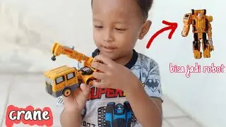 Mainan mobil crane bisa jadi robot, mainan mobil konstruksi alat berat@Pandualkahfi