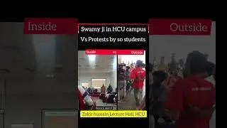 protest😳 against Subramanian Swamy & Rajiv malhotra in HCU campus #uoh #student #swamy #hyderabad