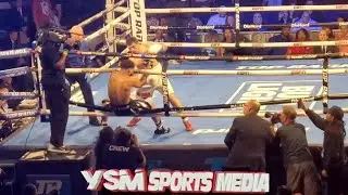Josue Vargas KNOCKED through the ropes during a 2nd rd TKO by Dakota Linger!!!!!
