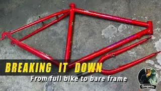 This 90's Specialized Hardrock mountain bike gets broken down to frame and fork.