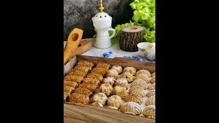 أسهل طريقه لاصابع التمر بالسمسم ومعمول الطحين