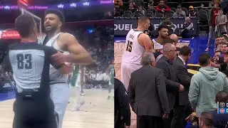 Jamal Murray gets into it with Pistons fans for talking about his girlfriend and they get ejected
