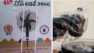 UNBOXING OF BINATONE SOLAR & AC RECHARGEABLE      18 INCHES STANDING FAN: RCF 1855
