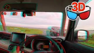 [Anaglyph 3D Video] Парящий спидометр (Head-Up Display) в японском Kei-автомобиле