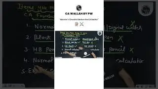 Things You MUST Carry in CA Foundation Exam📃 #Shorts #CA #PW