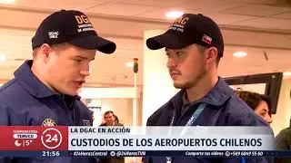 Reportaje Canal TVN-24 horas LA DGAC EN ACCIÓN. Aeropuerto Arturo Merino Benítez