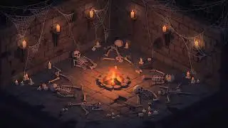 Pixel Art Dungeon Campfire 🔥 | Lo-Fi Ambient Loop for Focus & Relax