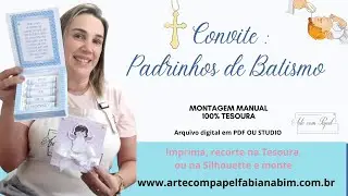 Convite - Padrinhos de Batismo ( feito na TESOURA)