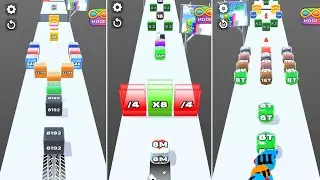 Jelly Run 2048 ULTIMATE Gameplay | 3 Shape Play Showdown! | 32B vs 1T vs 16f Race!