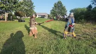 SCA Fighter Practice 06/30/2024: Roric with Boar Spear vs. Theodric with Dane Axe.