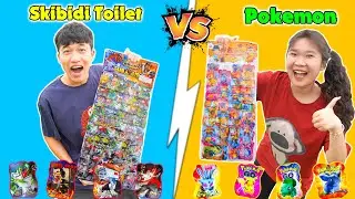 Đại Chiến Kẹo Pháo Nổ Skibidi Toilet VS Pokemon | Anh Tóc Xoăn