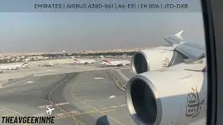 LANDING | Emirates | Airbus A380-861 | A6-EEI | EK 806 | JED-DXB