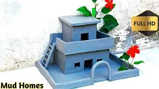 Very Easy House Design || Easy Clay House Modelling || #mudhousebuilding || Mud Homes || #Clay