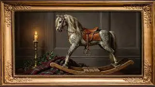 Ralph Lauren Inspired TV Art | Old Money Christmas Rocking Horse | Moody Equestrian