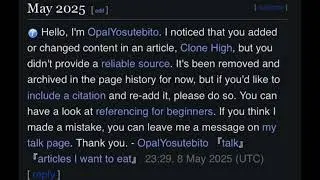 Reading a Wikipedia talk page comment in the JFK (Clone High) voice