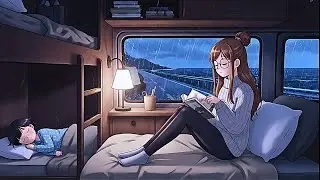 🌧️ Ghibli Style Cozy Rainy Day in a Mobile Home: Calm Rain Sounds & Cozy Living 🕯️