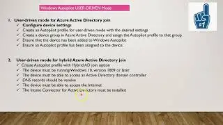 Microsoft Intune Windows Autopilot User Driven Overview - MS Intune Training Series video No#115