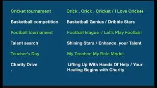 Examples of catchy headings for notice writing ICSE syllabus for classes 6 to12