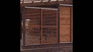 Żaluzje Drewniane Shuttersy tarasowe, ogrodowe, zewnętrzne Regulowane Ruchome Deseczki