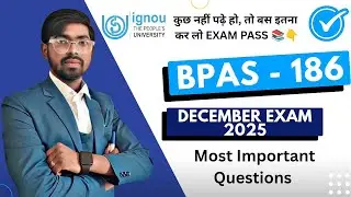 BPAS 186 | तनाव और समय प्रबंधन | Bpas 186 most important questions | Ignou December exam 2025