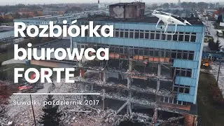 Rozbiórka biurowca FORTE z drona | 