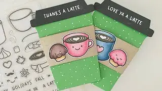 ☕️ Cute coffee gift card holders featuring Honey Bee Stamps and Lawn Fawn