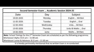 #datesheet2025 #prepschool #Montessori #alpha #Rawalpindi #exams #semester