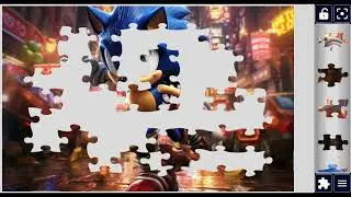 *Sonic Speeds Through the City Night*#Sonic #City #Night #Gaming 🚀🎮@puzzlemaster1034