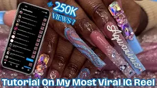 My Most Viral Reel | Blue Extendo Freestyle Nails | NailedbyNikk