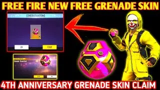 FREE GRENADE SKIN FREE FIRE NEW GRENADE SKIN EVENT 4TH ANNIVERSARY GRENADE SKIN FREE FIRE NEW EVENT