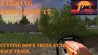 Farming Simulator17 -- cutting down trees at the race track