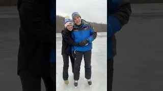 Jeremy and I skate on the frozen lake again 💙 ⛸️
