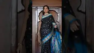Regal Black & Blue Handloom Pure Silk Paithani | Very Much Indian