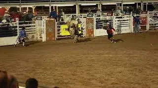 a bull rider at rodeo slow motion