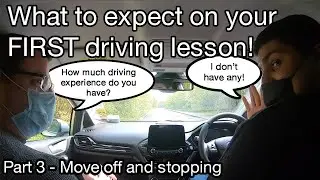Your FIRST UK Driving Lesson - Move off and stopping, clutch control.