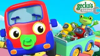 Baby Truck Rollercoaster! 🛻 | Gecko's Garage | Vehicle Repair Cartoons | Buses, Trucks and Cars