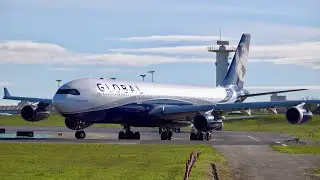 A340-300 Global Airlines Livery Takeoff from Lisbon Airport operated by HIFLY