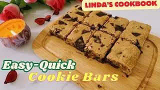 Easy Quick Cookie Bars Recipe#blondie #blondies #cookiebars #cookiecake #chocolaterecipe