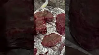 Grill marks, butter, and filet mignon magic 🧈🥩 #steak #steakdinner #grilledgoodness #whiskey