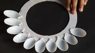Plastic Spoon Unique Wallhanging Craft Idea - DIY Plastic spoon - Shopping Bag Flower wallmate