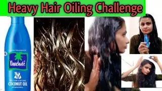 50 ml heavy hair oiling challenge|| coconut oil|| requested video|| challenge accepted